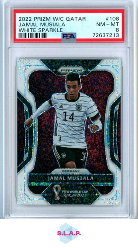 Jamal Musiala 2022 Panini Prizm World Cup White Sparkle