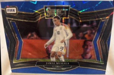Jamal Musiala 2024 Panini Select Blue Lazer Prizm