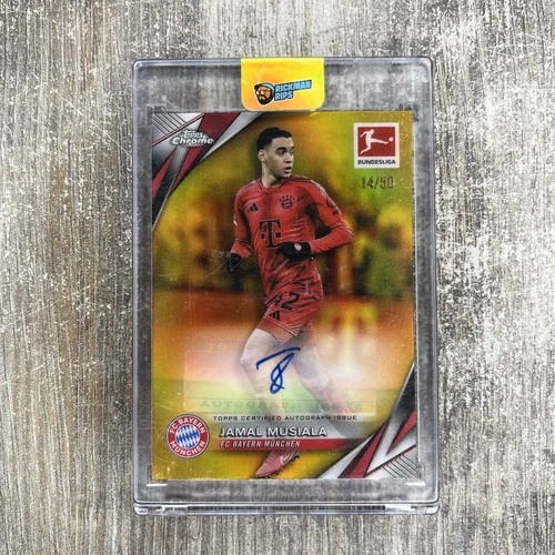 Jamal Musiala 2025 Topps Chrome Bundesliga Gold BA-JM/50
