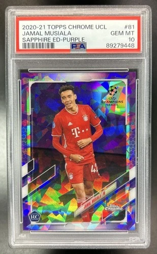 Jamal Musiala 2020 Topps Chrome Sapphire UEFA Purple Refractor /25