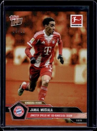 Jamal Musiala 2025 Topps Now Bundesliga Orange 128/25