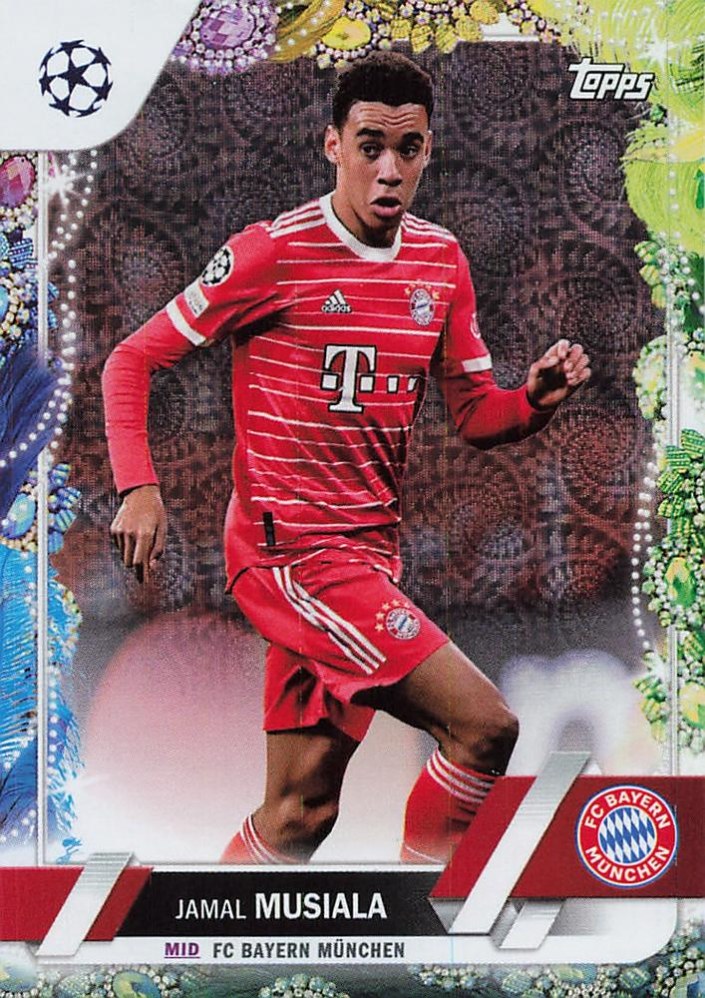 Jamal Musiala 2022 Topps UEFA Club Competitions Carnaval Edition