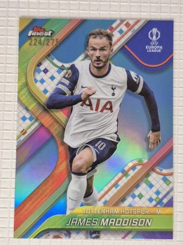 James Maddison 2024 Topps Finest Sky Blue Refractor /275