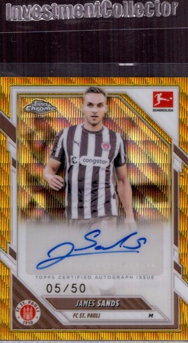 James Sands 2025 Topps Chrome Gold Wave /50