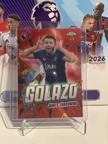 James Tarkowski 2026 Topps Chrome Premier League Red Refractor /5