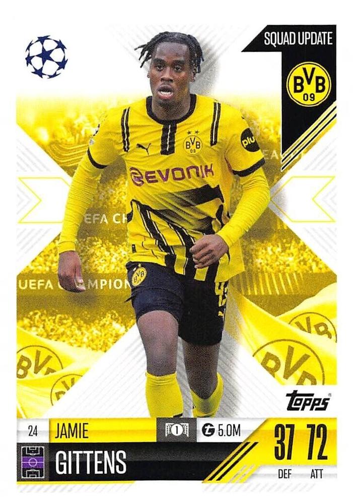 Jamie Gittens 2024 Topps Match Attax UEFA Club Competitions Extra