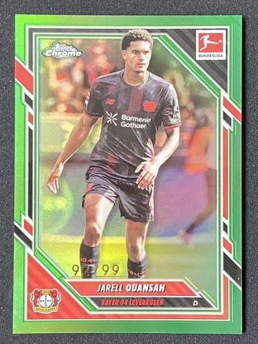 Jarell Quansah 2025 Topps Chrome Bundesliga Green Refractor /99
