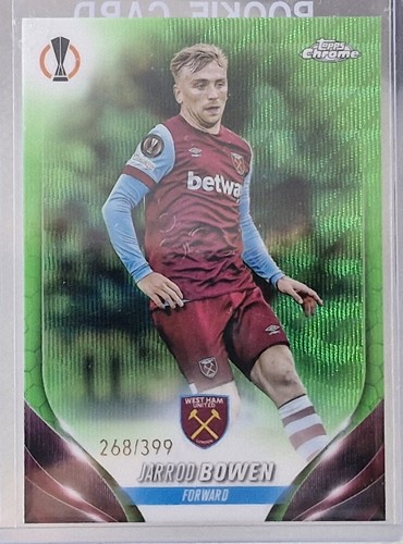 Jarrod Bowen 2023 Topps Chrome UEFA Club Competitions Neon Green 268/399