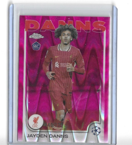 Jayden Danns 2024 Topps Chrome UEFA Neon Pink Raywave /175