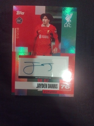 Jayden Danns 2024 Topps Team Set Liverpool FC /250