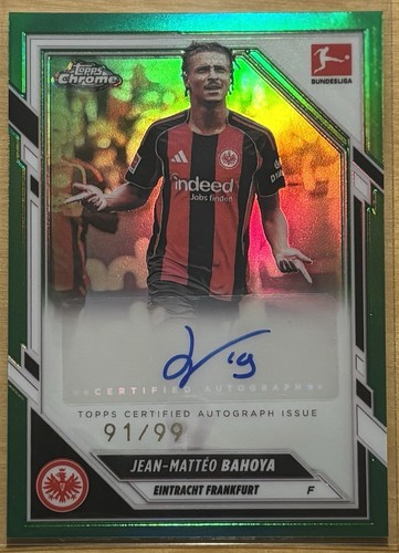 Jean-Matteo Bahoya 2025 Topps Chrome Bundesliga True Green /99