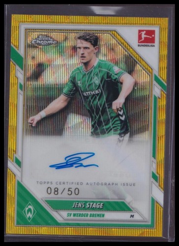 Jens Stage 2025 Panini Chrome Bundesliga Gold Refractor /50