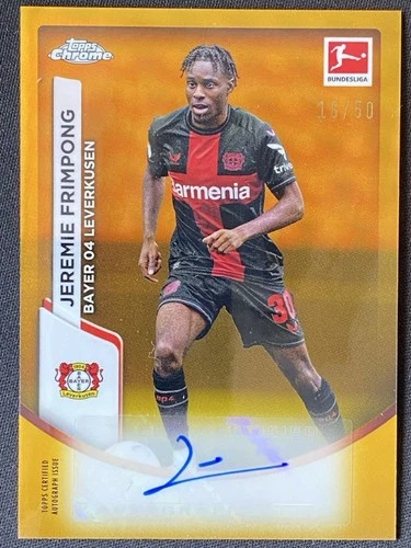 Jeremie Frimpong 2022 Topps Chrome Bundesliga Gold /50