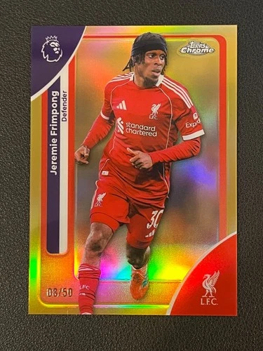 Jeremie Frimpong 2025 Topps Chrome Gold Refractor /50