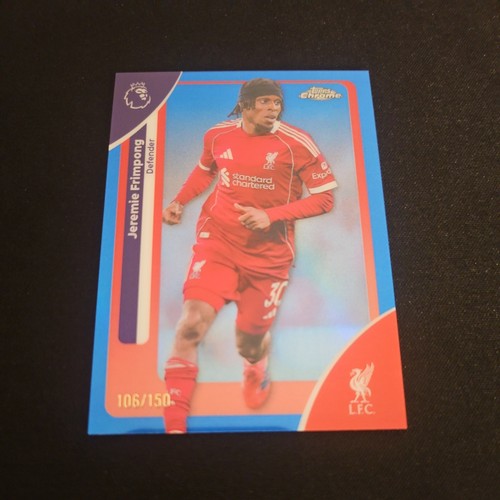 Jeremie Frimpong 2026 Topps Chrome Premier League Blue Refractor /150