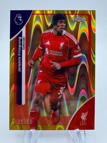 Jeremie Frimpong 2026 Topps Chrome Premier League Gold RayWave /50