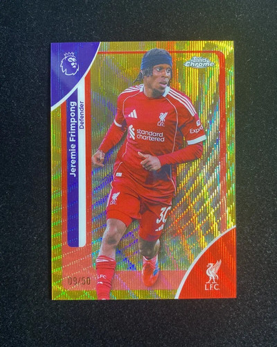 Jeremie Frimpong 2025 Topps Chrome Premier League Gold Wave /50