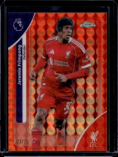 Jeremie Frimpong 2026 Topps Chrome Premier League Orange Geometric Refractor /25