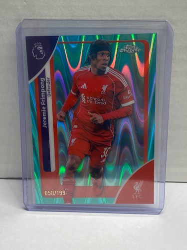 Jeremie Frimpong 2026 Topps Chrome Premier League RayWave Aqua /199