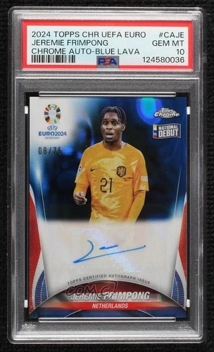 Jeremie Frimpong 2024 Panini Chrome UEFA Euro Blue Lava Refractor /75