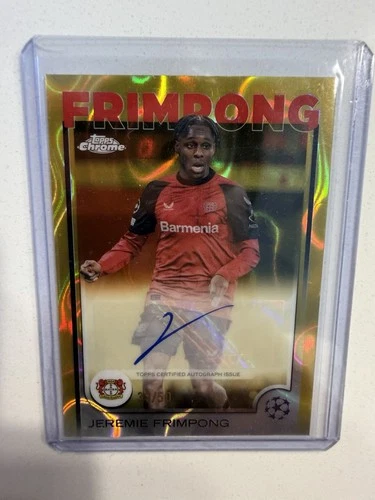 Jeremie Frimpong 2024 Topps Chrome UEFA Gold Lava Refractor /50