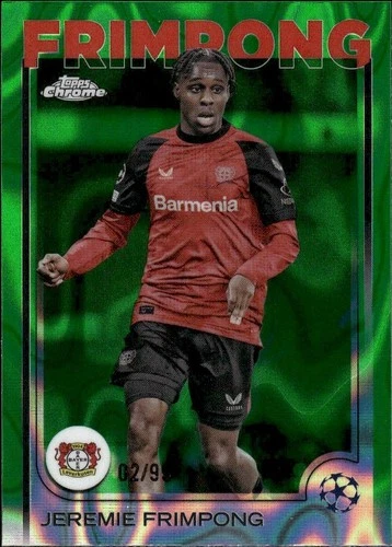 Jeremie Frimpong 2024 Topps Chrome UEFA Green Lava Refractor /99