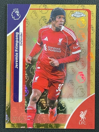 Jeremie Frimpong 2026 Topps Cromo Logo Fractor Oro /50