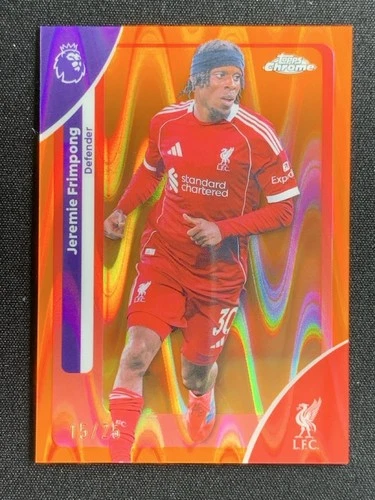 Jeremie Frimpong 2025 Topps Cromo Premier League Naranja RayWave /25