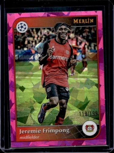 Jeremie Frimpong 2024 Topps Merlin Chrome UEFA Pink Atomic Refractor /199