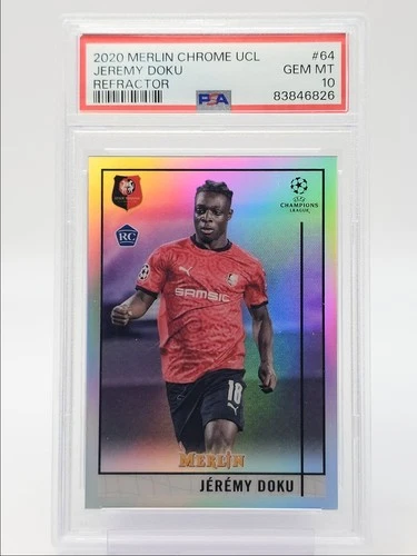 Jeremy Doku 2020 Topps Chrome Merlin Refractor