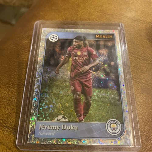 Jeremy Doku 2025 Topps Merlin Chrome Shimmer