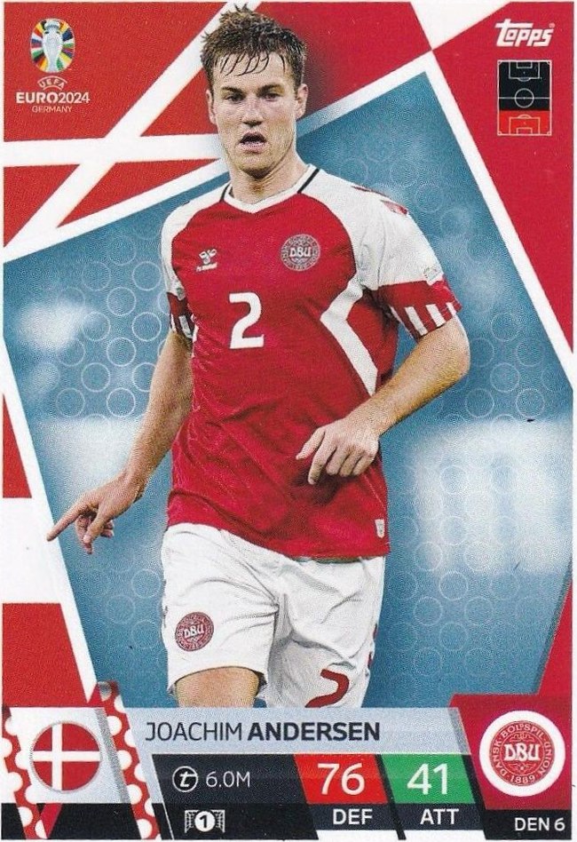 Joachim Andersen 2024 Topps Match Attax UEFA EURO