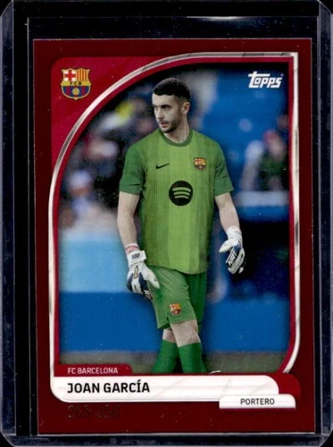 Joan Garcia 2025 Topps FC Barcelona Collector Tin Dark Red /350