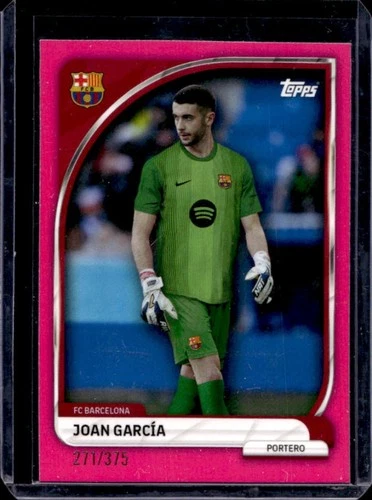 Joan Garcia 2025 Topps FC Barcelona Collector Tin Pink /375