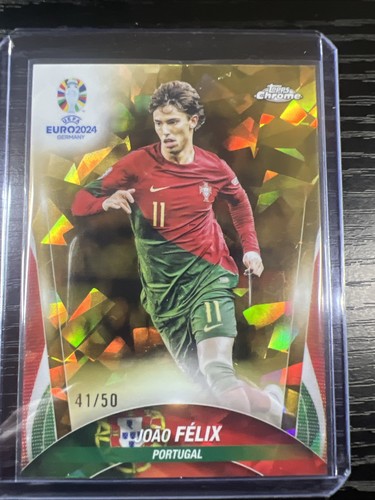 Joao Felix 2024 Topps Chrome UEFA Euro Gold Sapphire /50