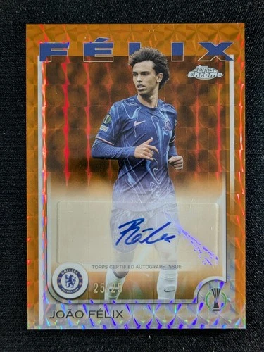 Joao Felix 2024 Topps Chrome UEFA Orange Prism Refractor /25
