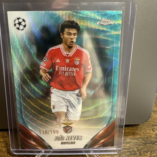 Joao Neves 2024 Topps Cromo UEFA Aqua Wave /199