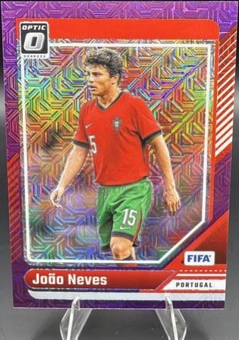 Joao Neves 2024 Panini Donruss FIFA Optic Purple Mojo Prizm /25