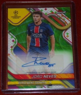 Joao Neves 2024 Topps Finest Neon Green Wave Refractor /99