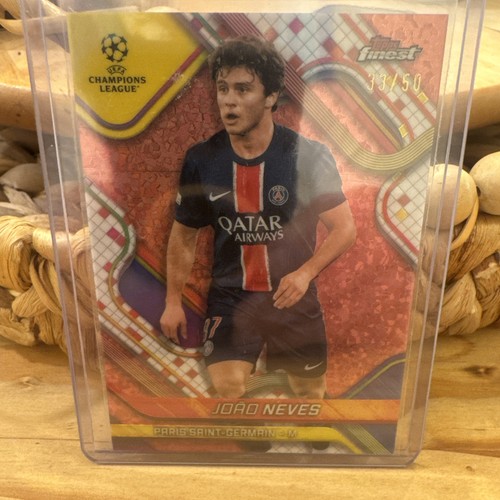 Joao Neves 2025 Topps Finest Orange Diamond Refractor /50