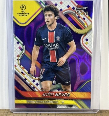 Joao Neves 2024 Topps Finest Purple Lava Refractor /199