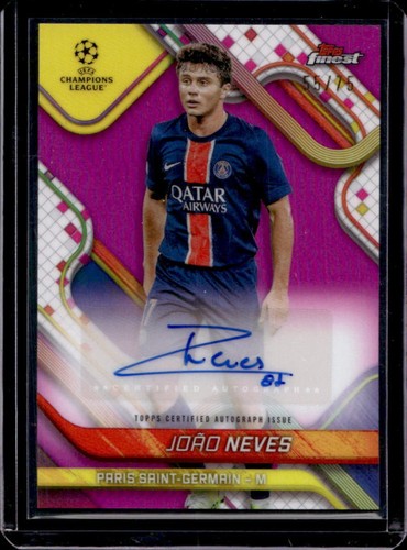 Joao Neves 2024 Topps Finest UEFA Magenta Refractor /75