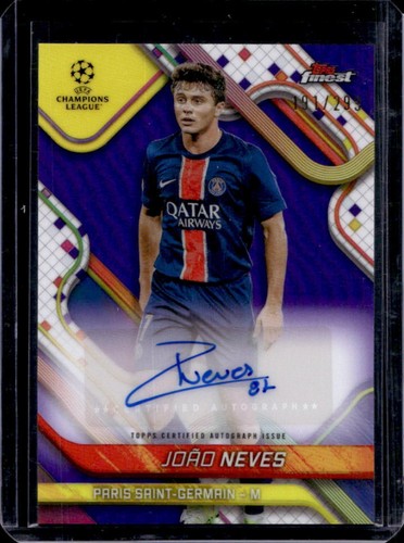 Joao Neves 2024 Topps Finest UEFA Viola Rifrattore /299