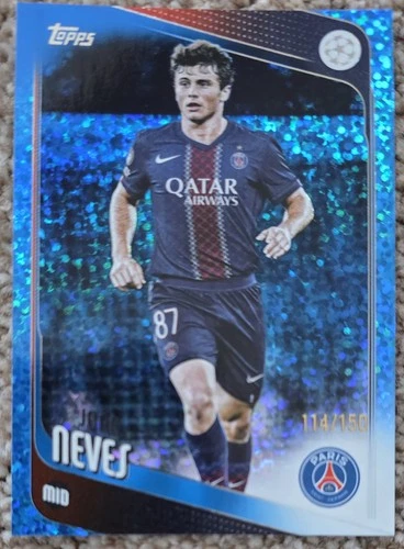 Joao Neves 2025 Topps Flagship UEFA Blue Foil /150