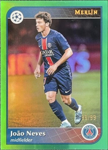 Joao Neves 2024 Topps Merlin Chrome Green Refractor /99