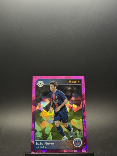 Joao Neves 2024 Topps Merlin Chrome UEFA Pink Refractor Atomic /199