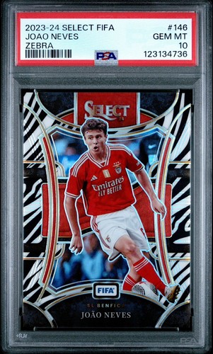 Joao Neves 2023 Panini Select FIFA Zebra Prizm /25