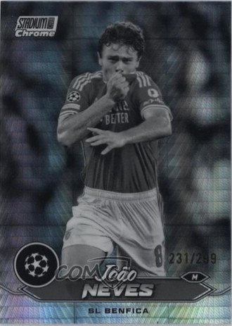 Joao Neves 2023 Panini Stadium Club Black and White Refractor /299