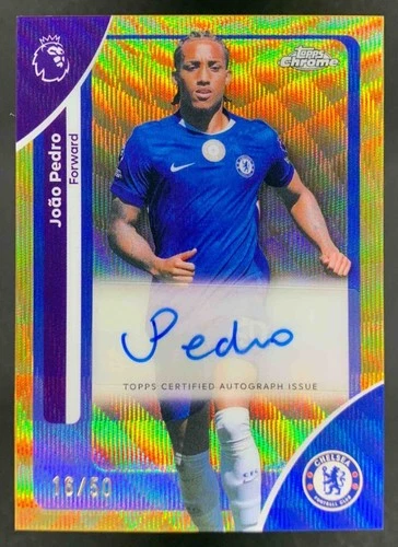 Joao Pedro 2026 Topps Chrome Gold Wave Rifrattore /50