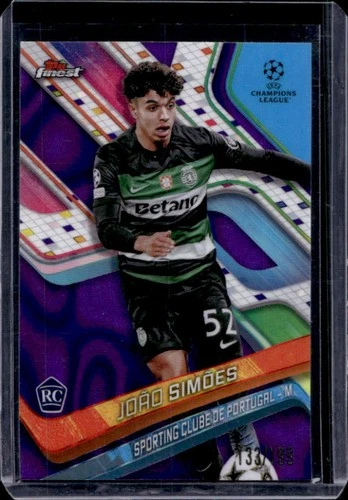 Joao Simoes 2024 Topps Finest UEFA Purple Lava Refractor /199